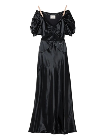 Miu Miu Satin Effect Maxi Dress