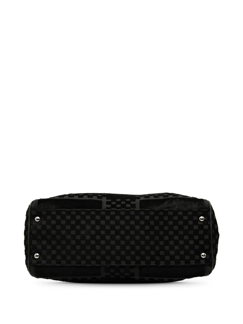Chanel Pre Owned 2005 2006 Cc Check Embossed Velvet Belted Side Frame Bag Shoulder Bag