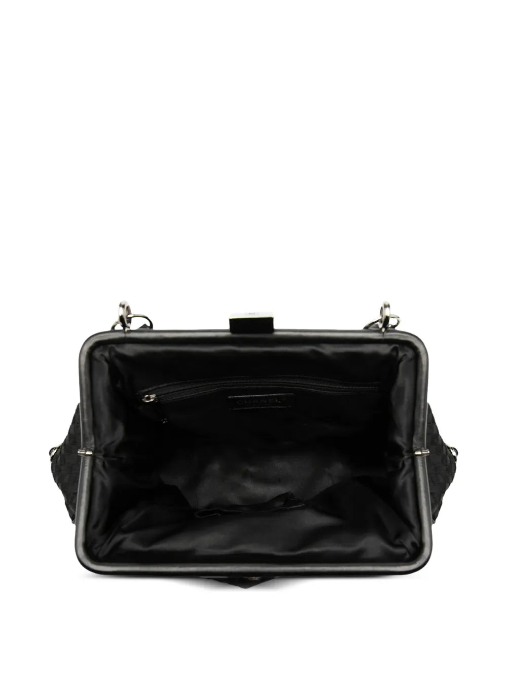 Chanel Pre Owned 2005 2006 Cc Check Embossed Velvet Belted Side Frame Bag Shoulder Bag