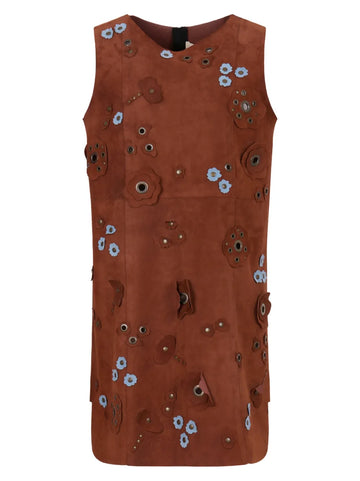 Marni Daisy Applique Studded Mini Dress