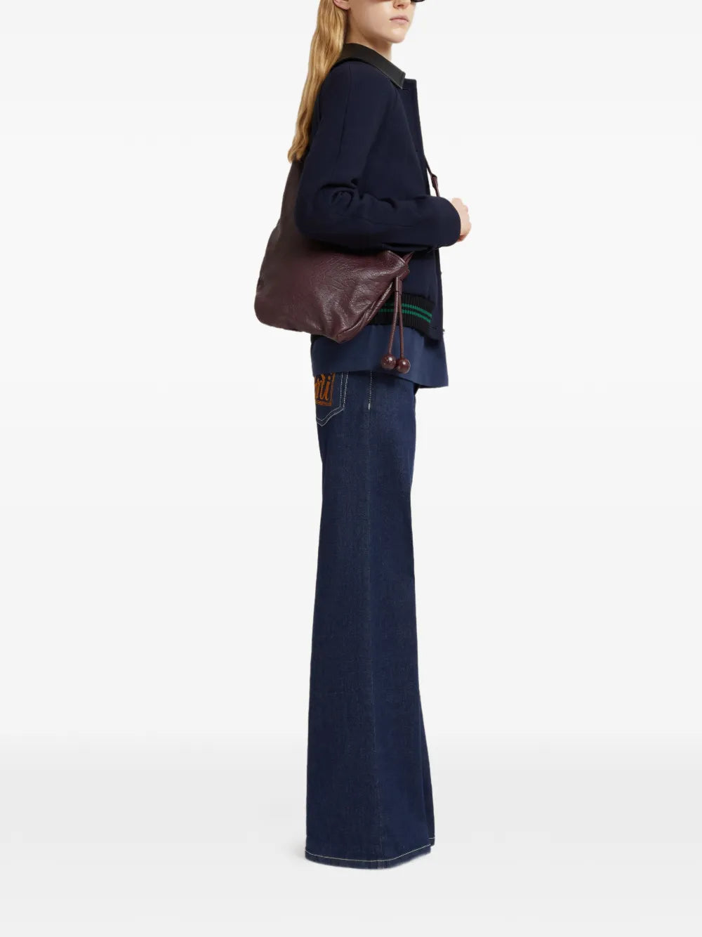 Marni Small Baubles Drawstring Leather Shoulder Bag