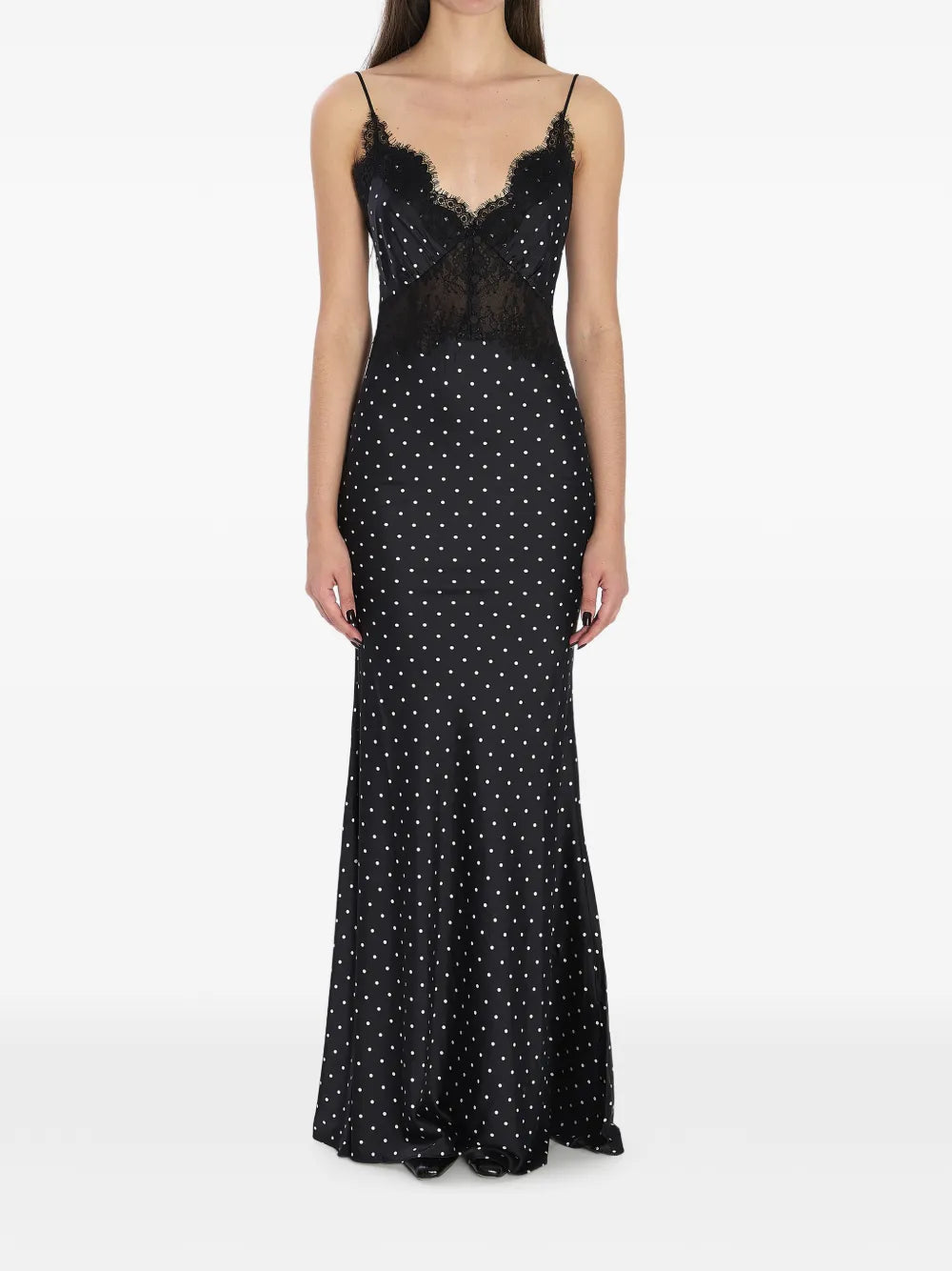 Self Portrait Polka Dot Lace Maxi Dress