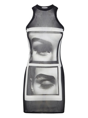 Jean Paul Gaultier Face Print Mini Dress