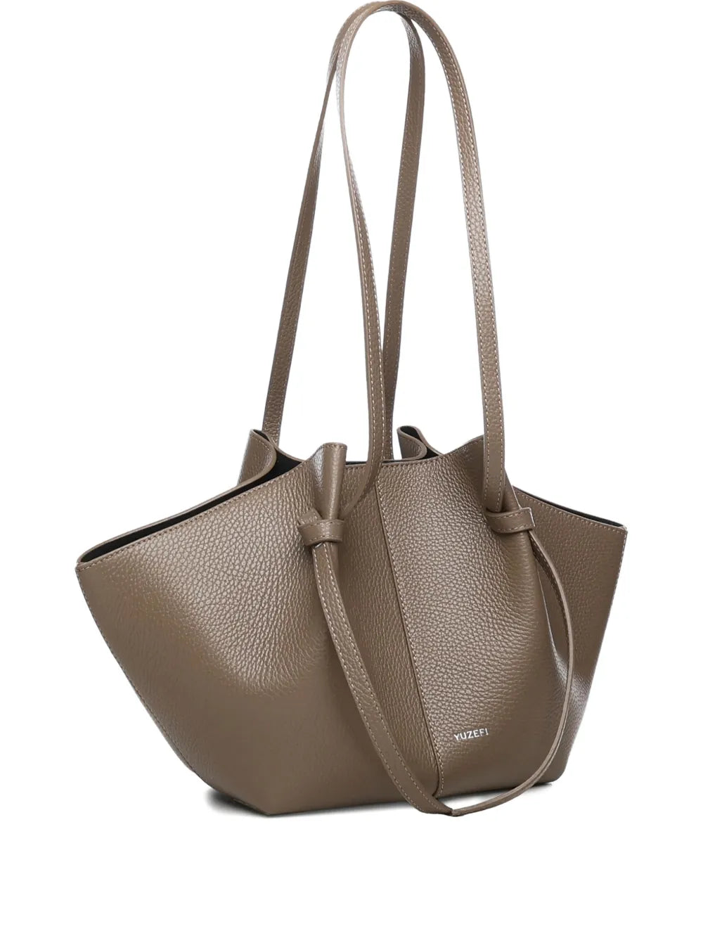 Yuzefi Large Mochi Pebble Grain Knot Leather Shoulder Bag