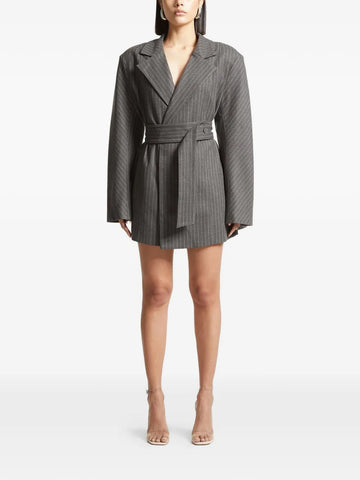 Maniere De Voir Pinstriped Blazer Mini Dress