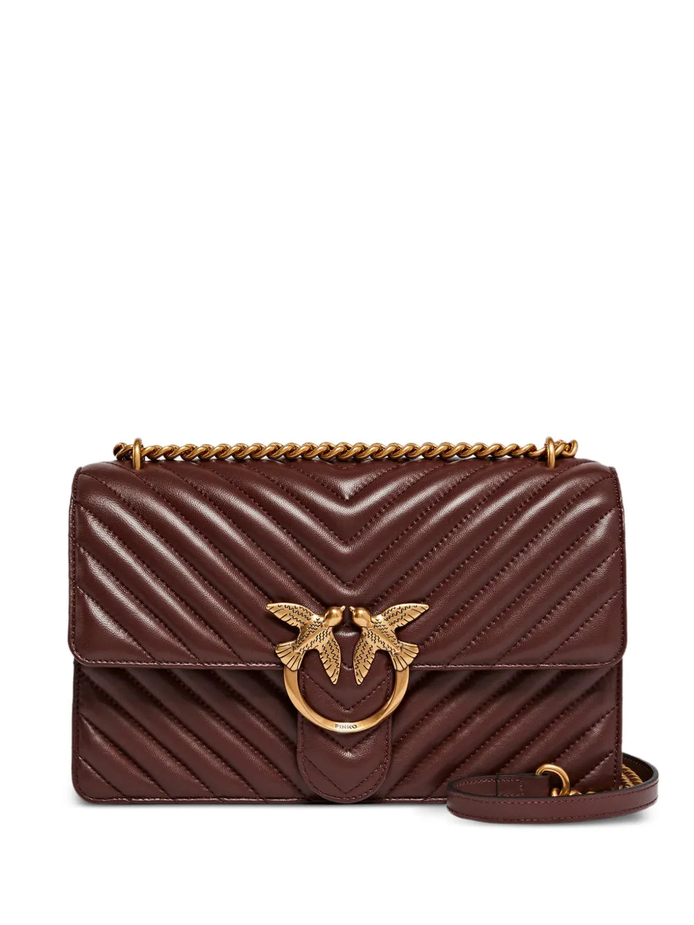 Pinko Medium Love One Chevron Chain Shoulder Bag