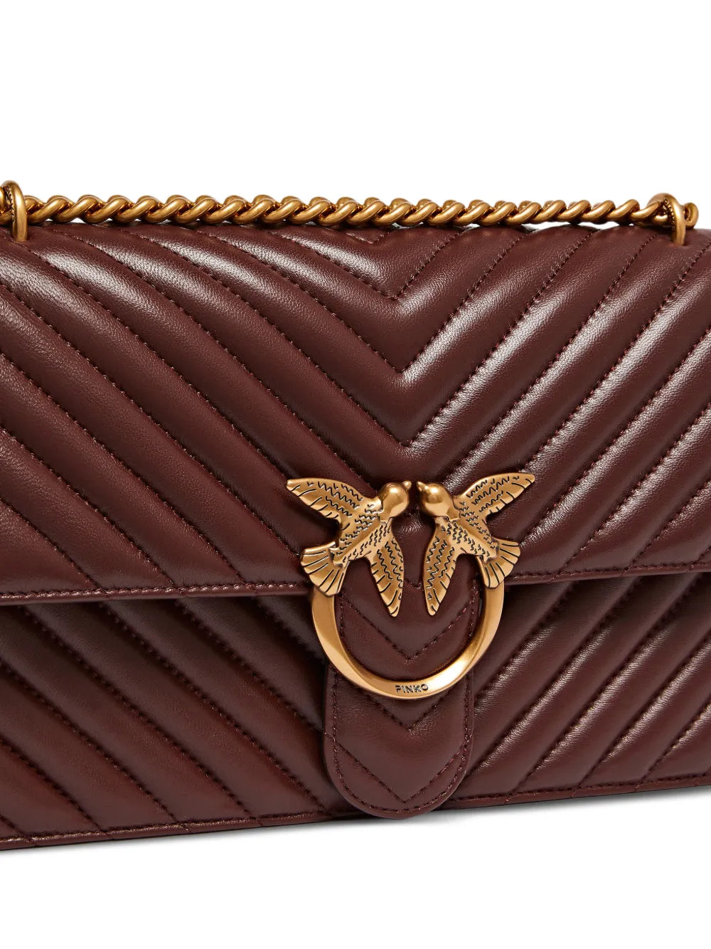 Pinko Medium Love One Chevron Chain Shoulder Bag