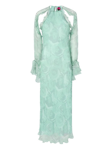 Pinko Ruffled Floral Silk Dress