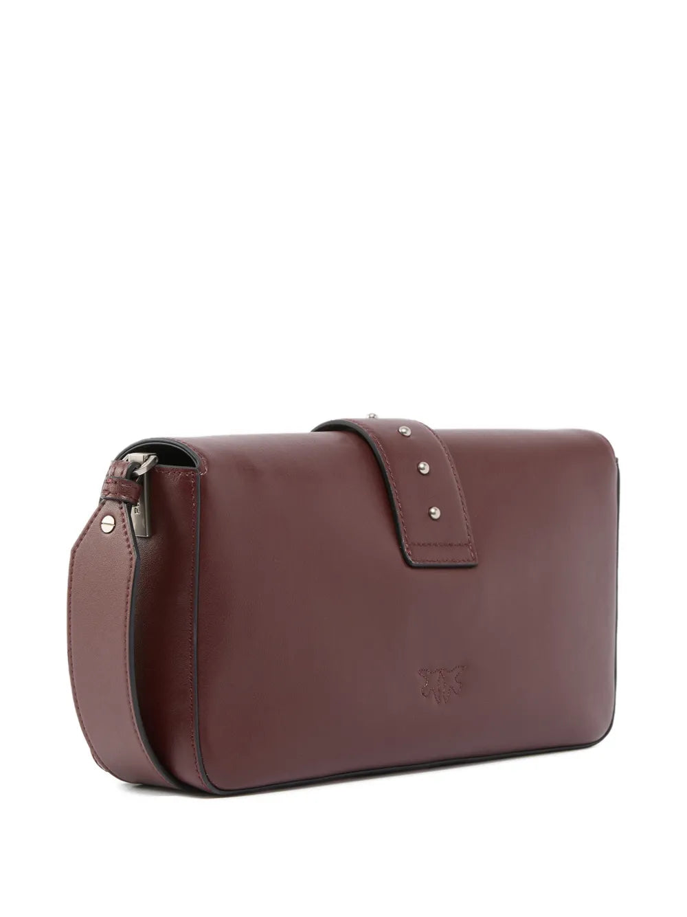 Pinko Medium Love Studded Bird Leather Shoulder Bag