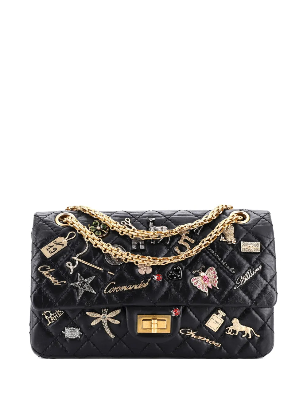 Chanel Pre Owned Lucky Charms Reissue 255 Flap Bag Quilted Aged Calfskin 225 Shoulder Bag
