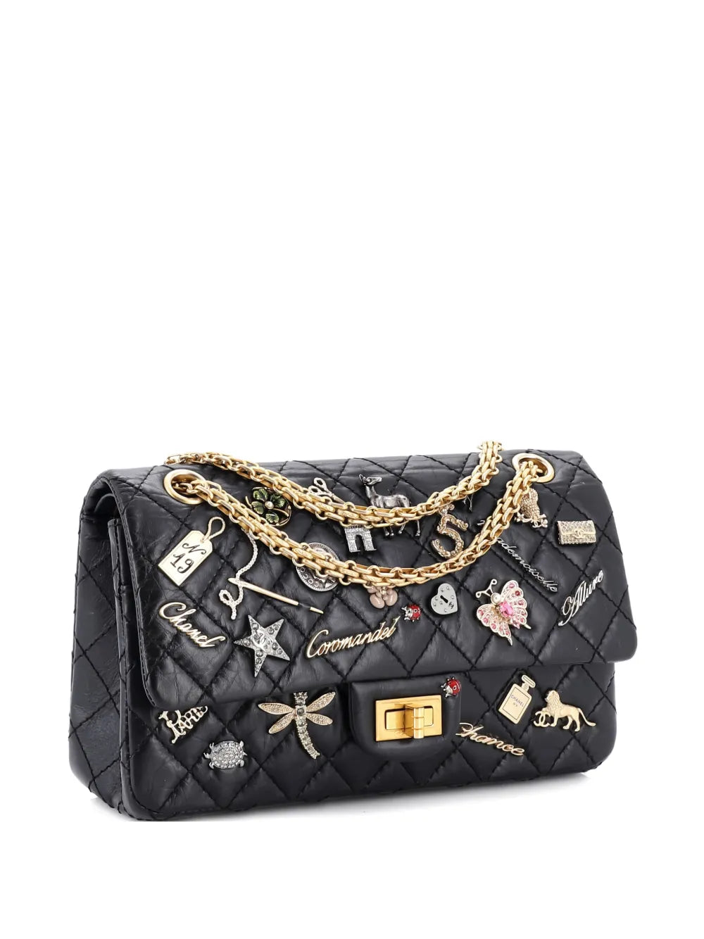 Chanel Pre Owned Lucky Charms Reissue 255 Flap Bag Quilted Aged Calfskin 225 Shoulder Bag