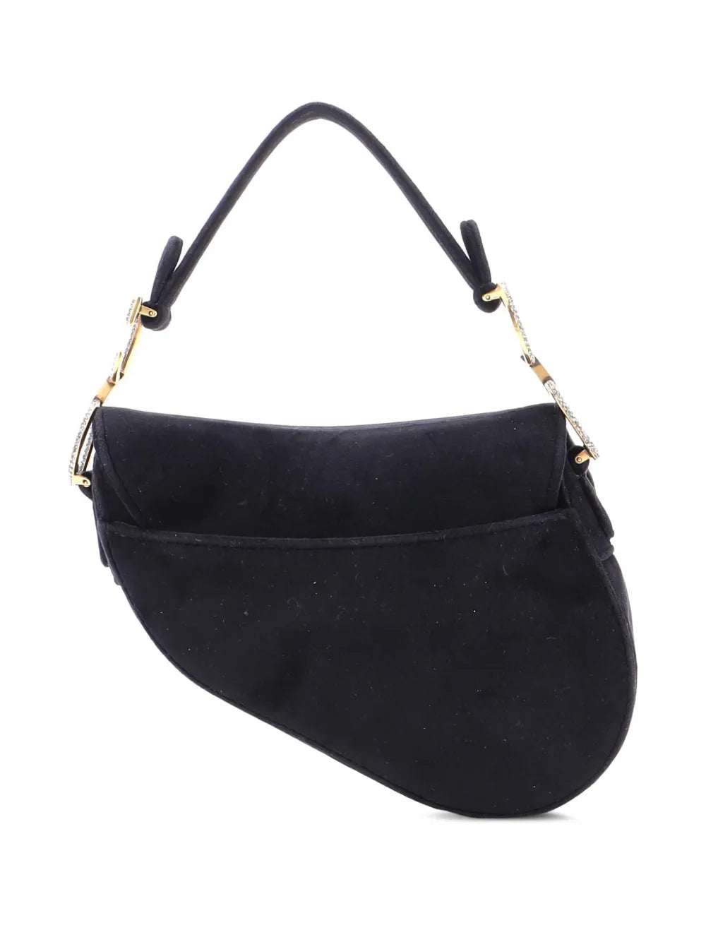 Christian Dior Pre Owned Saddle Handbag Velvet With Crystals Mini Shoulder Bag