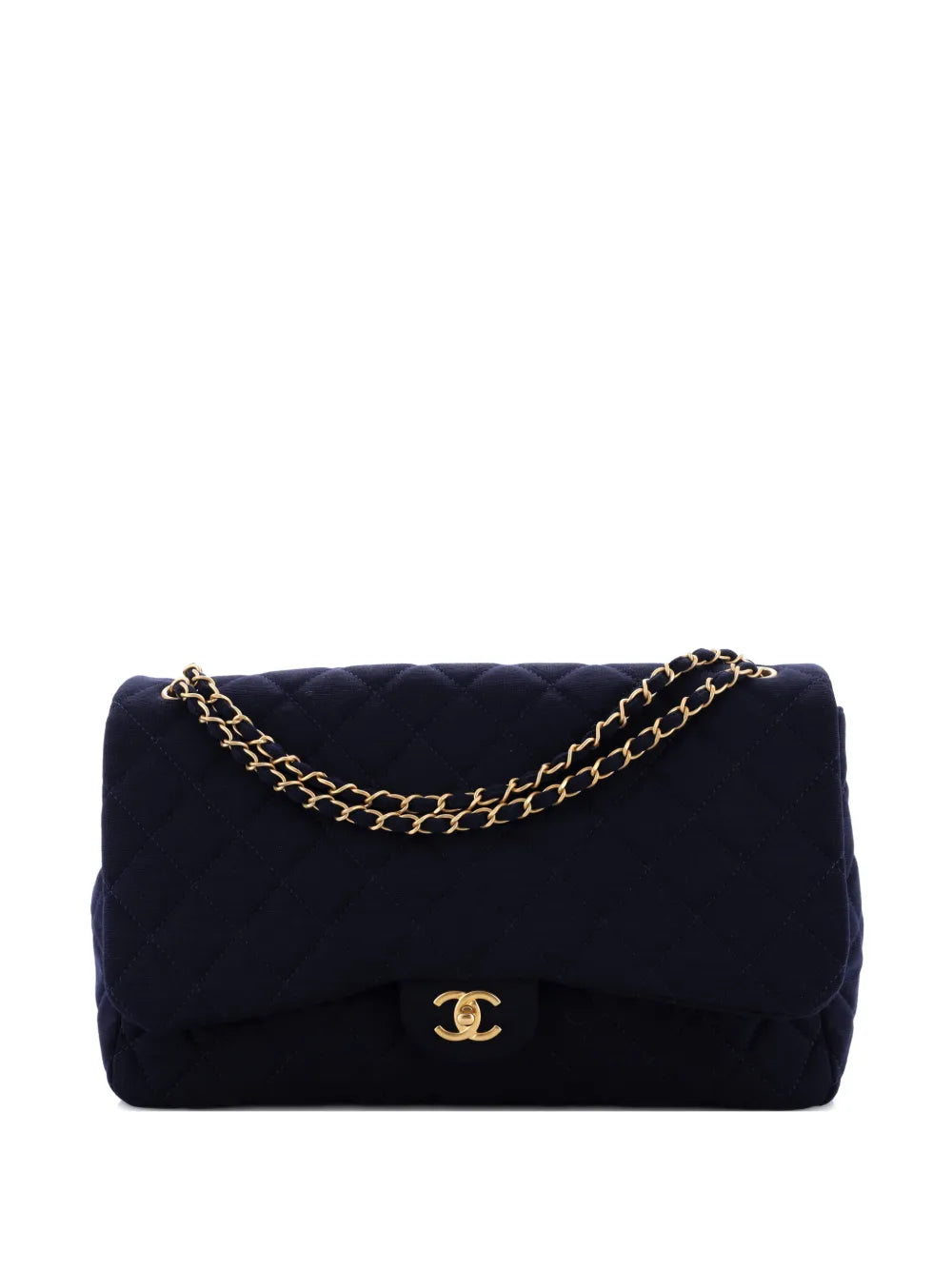 Chanel Pre Owned Xxl Travel Flap Bag Quilted Jersey Small Shoulder Bag