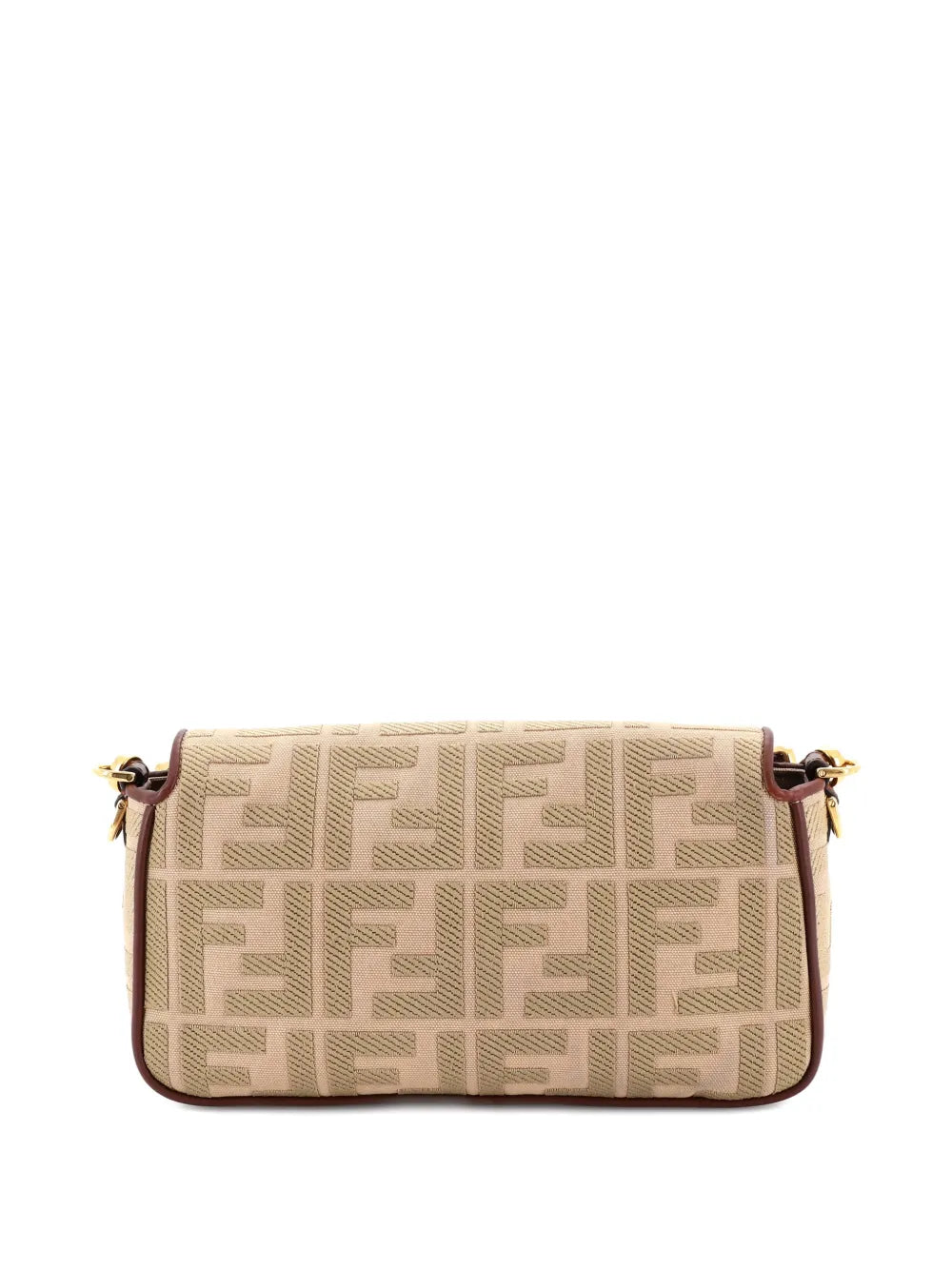Fendi Pre Owned Baguette Nm Bag Zucca Embroidered Canvas Medium Shoulder Bag