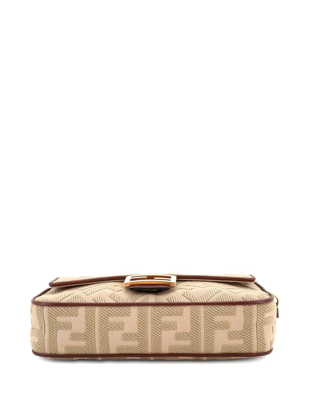 Fendi Pre Owned Baguette Nm Bag Zucca Embroidered Canvas Medium Shoulder Bag