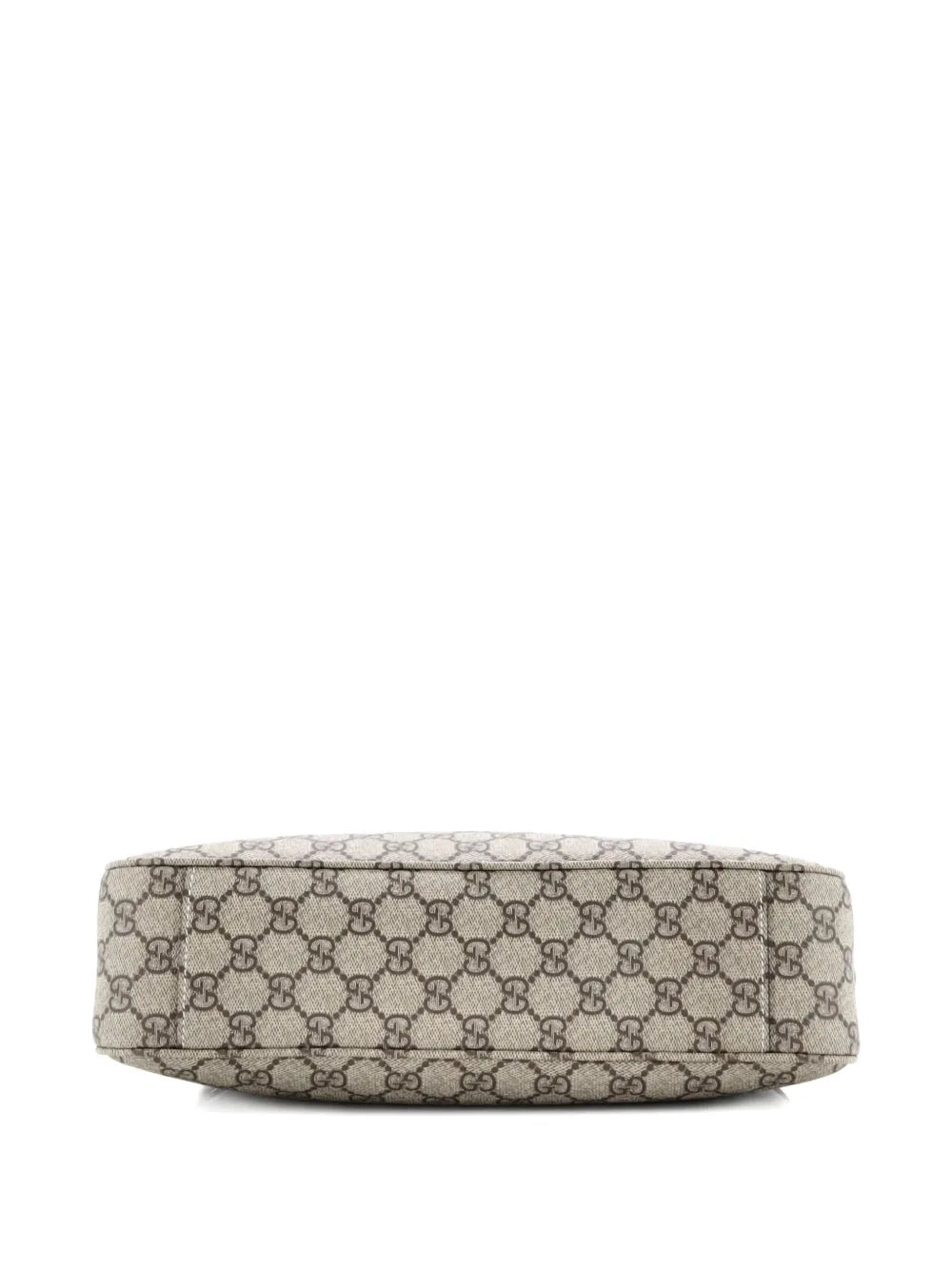 Gucci Pre Owned Emblem Gg Coated Canvas With Leather Medium Shoulder Bag