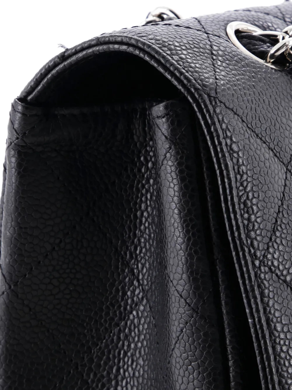 Chanel Pre Owned Classic Single Flap Bag Quilted Caviar Maxi Shoulder Bag