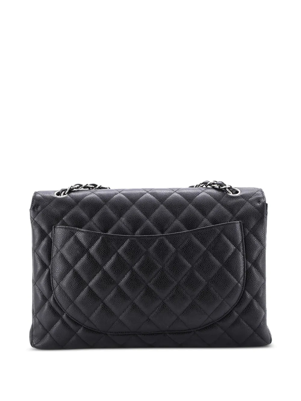 Chanel Pre Owned Classic Single Flap Bag Quilted Caviar Maxi Shoulder Bag