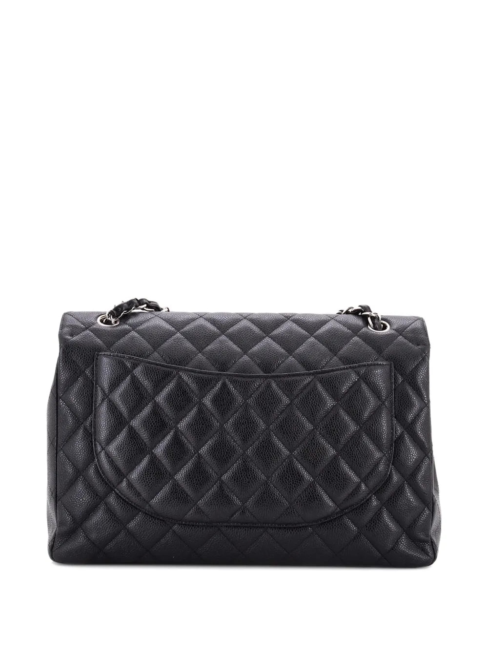 Chanel Pre Owned Classic Single Flap Bag Quilted Caviar Maxi Shoulder Bag