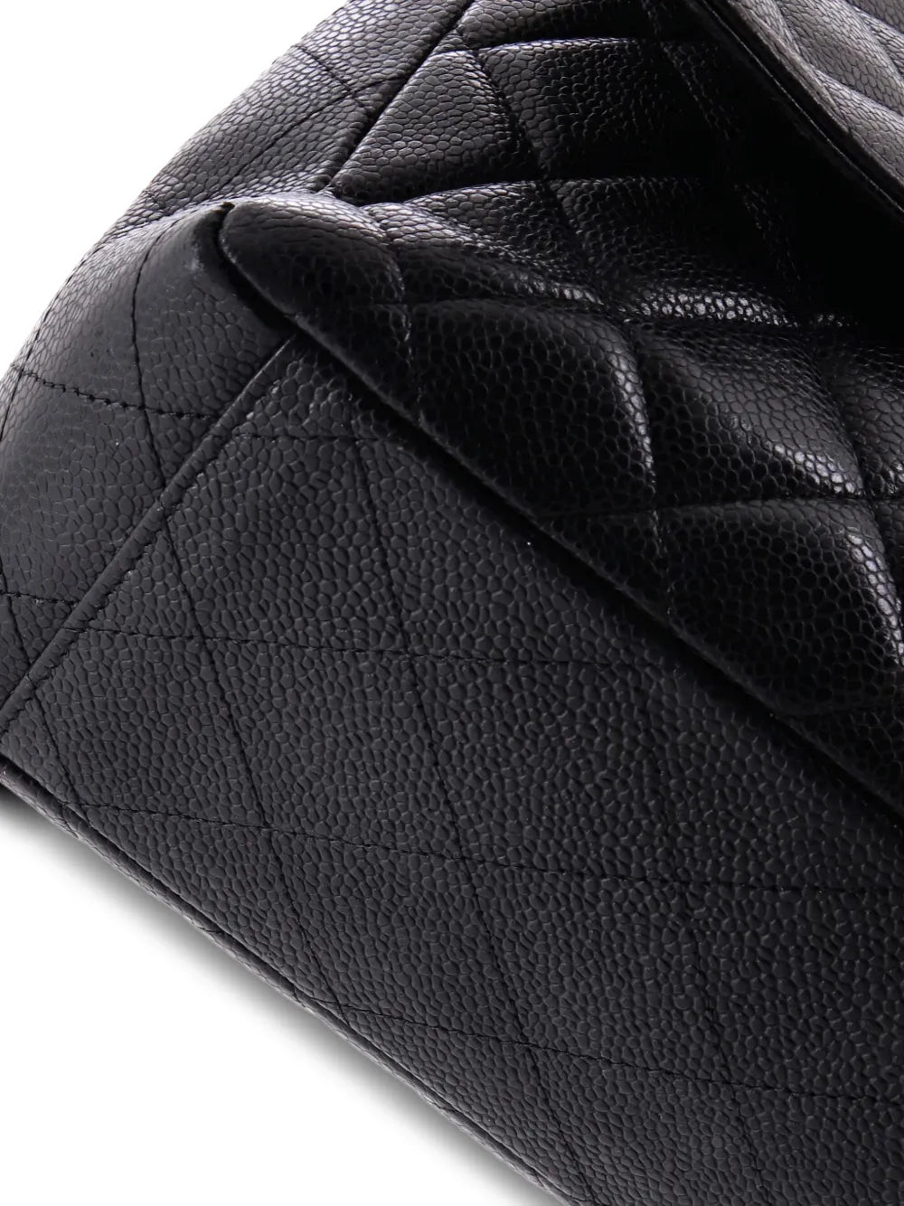 Chanel Pre Owned Classic Single Flap Bag Quilted Caviar Maxi Shoulder Bag