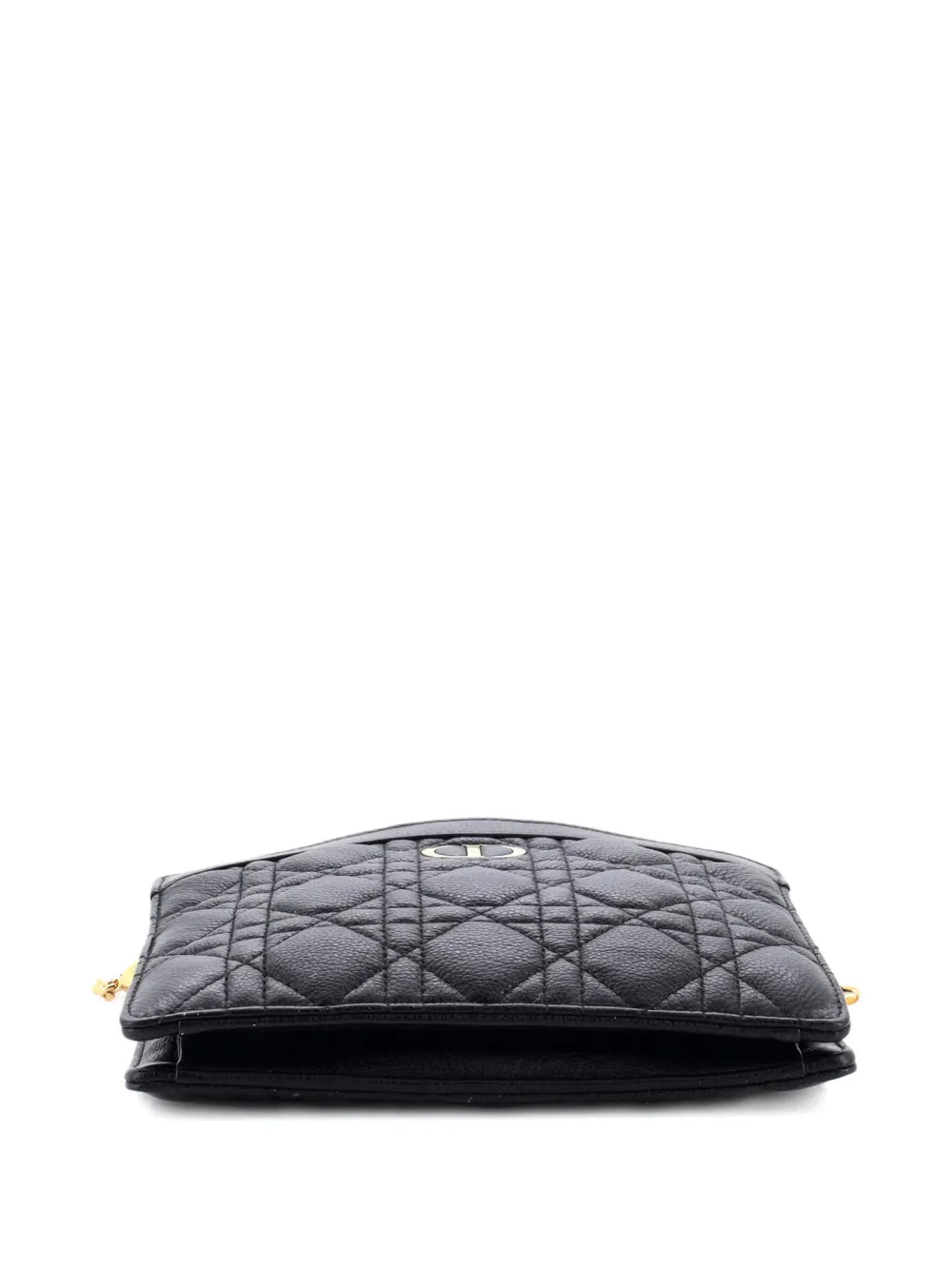 Christian Dior Pre Owned Caro Zipped Pouch With Chain Cannage Quilt Leather Shoulder Bag