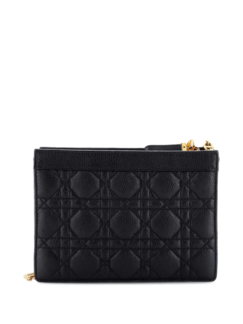 Christian Dior Pre Owned Caro Zipped Pouch With Chain Cannage Quilt Leather Shoulder Bag