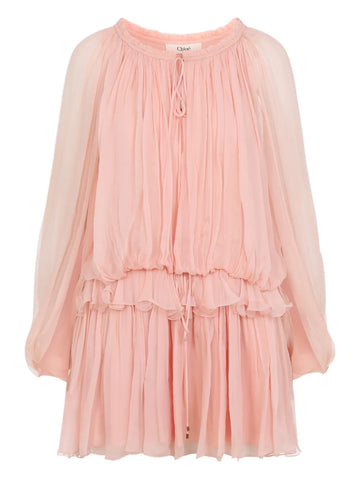 Chloe Ruffled Silk Dress