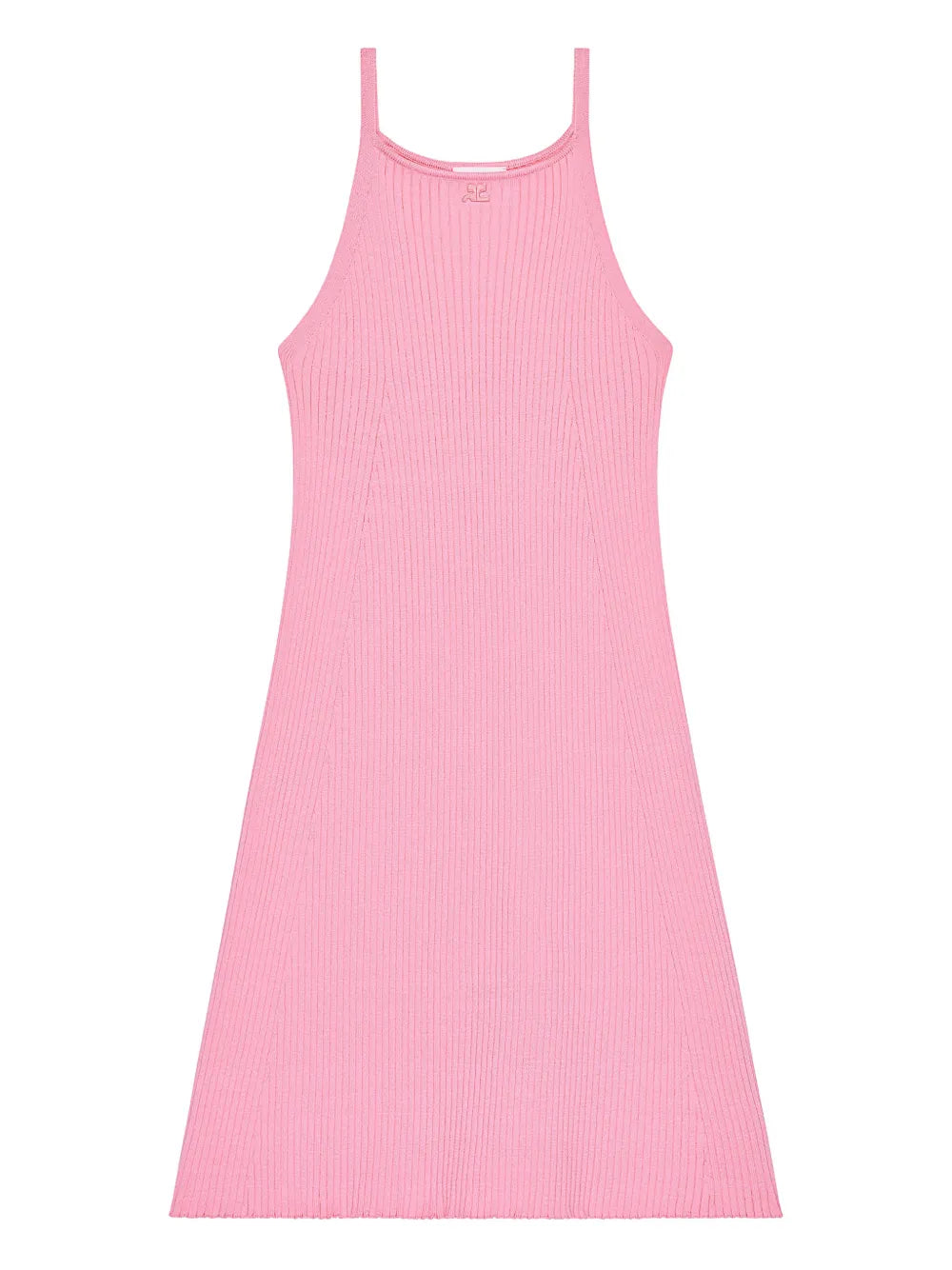 Courreges Ribbed Knit A Line Mini Dress