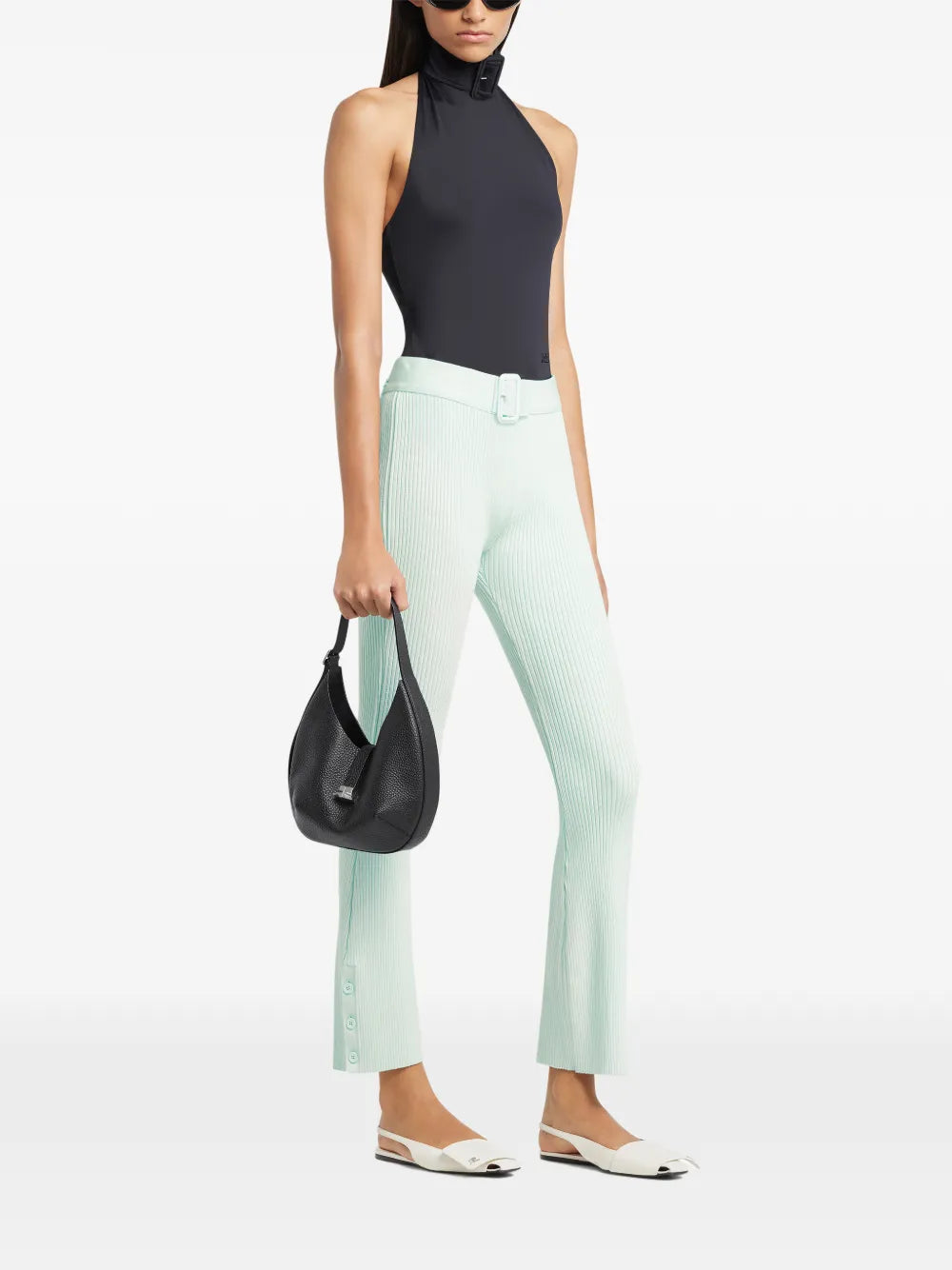 Courreges Logo Buckle Shoulder Bag