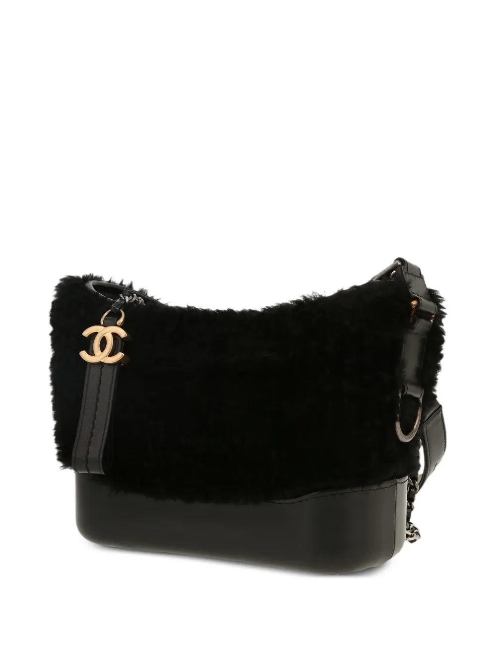Chanel Pre Owned 2019 Small Gabrielle Fur Trim Shoulder Bag