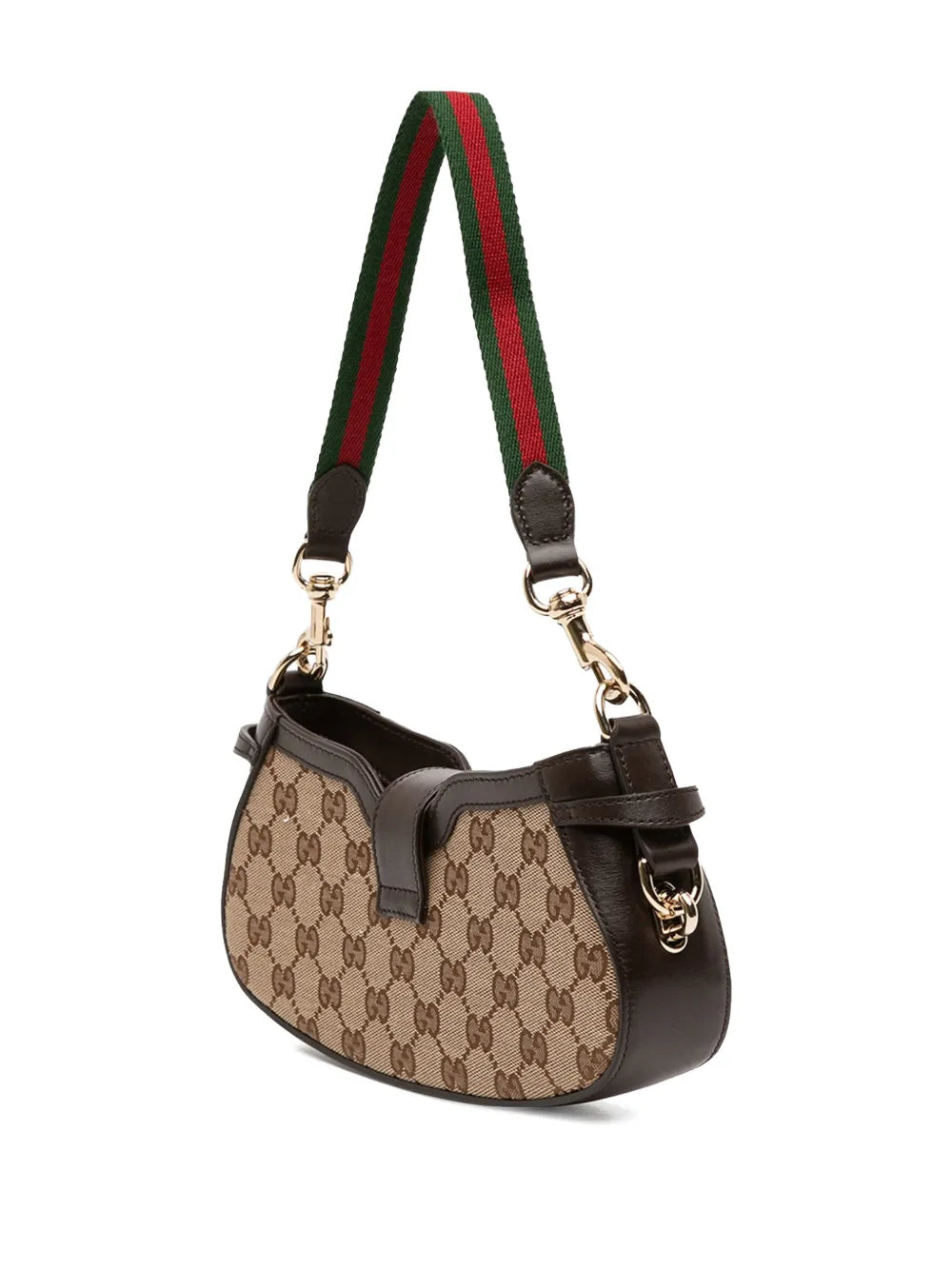 Gucci Pre Owned 2021 2025 Mini Gg Supreme Moon Side Web Shoulder Bag