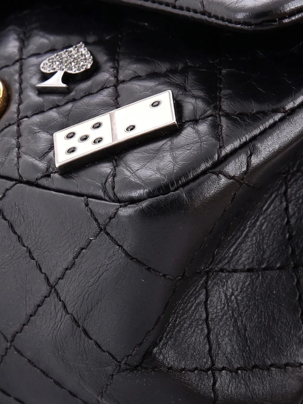 Chanel Pre Owned Lucky Charms Reissue 255 Flap Bag Quilted Aged Calfskin 225 Shoulder Bag