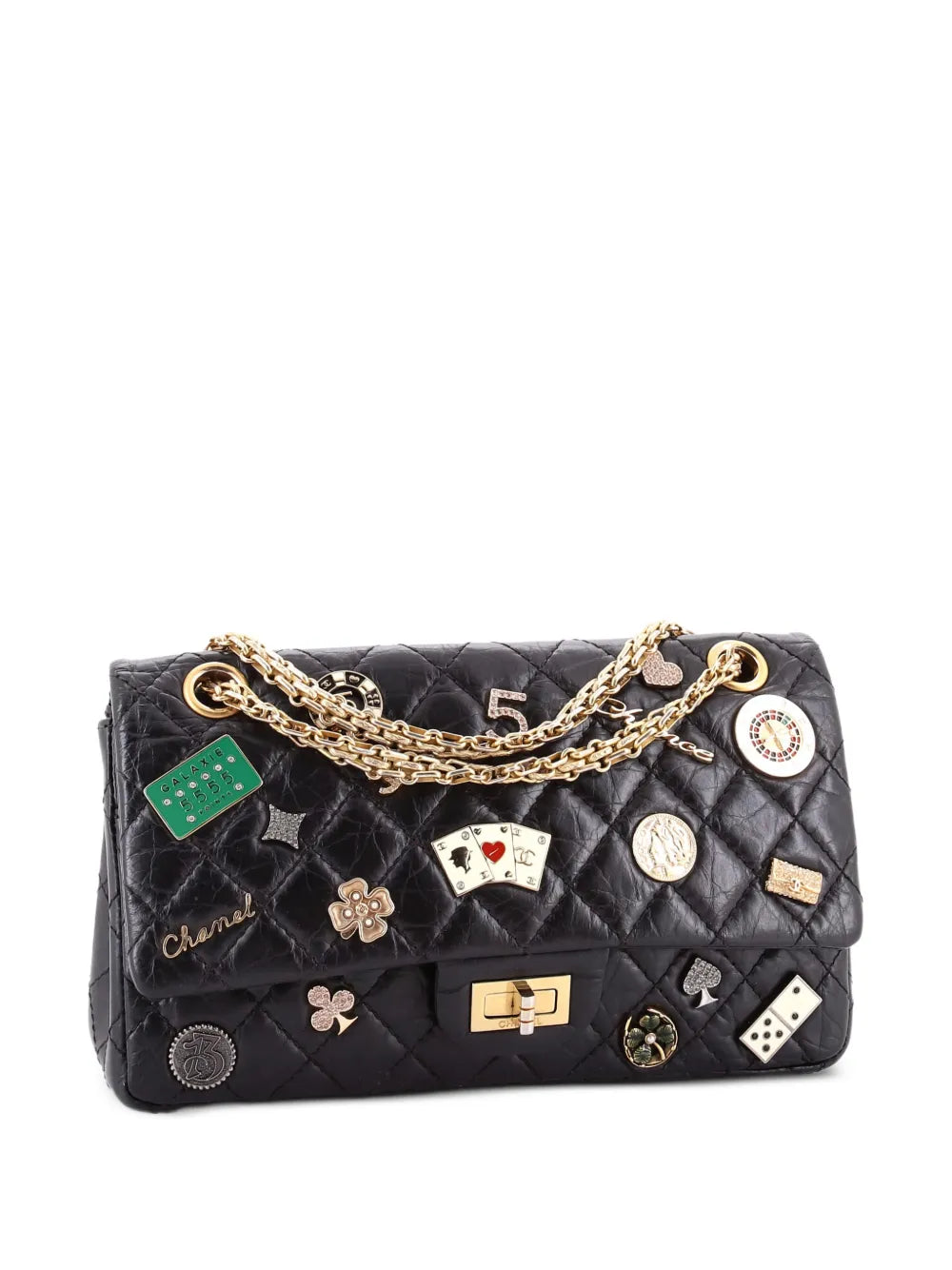 Chanel Pre Owned Lucky Charms Reissue 255 Flap Bag Quilted Aged Calfskin 225 Shoulder Bag