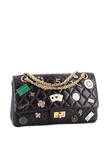 Chanel Pre Owned Lucky Charms Reissue 255 Flap Bag Quilted Aged Calfskin 225 Shoulder Bag