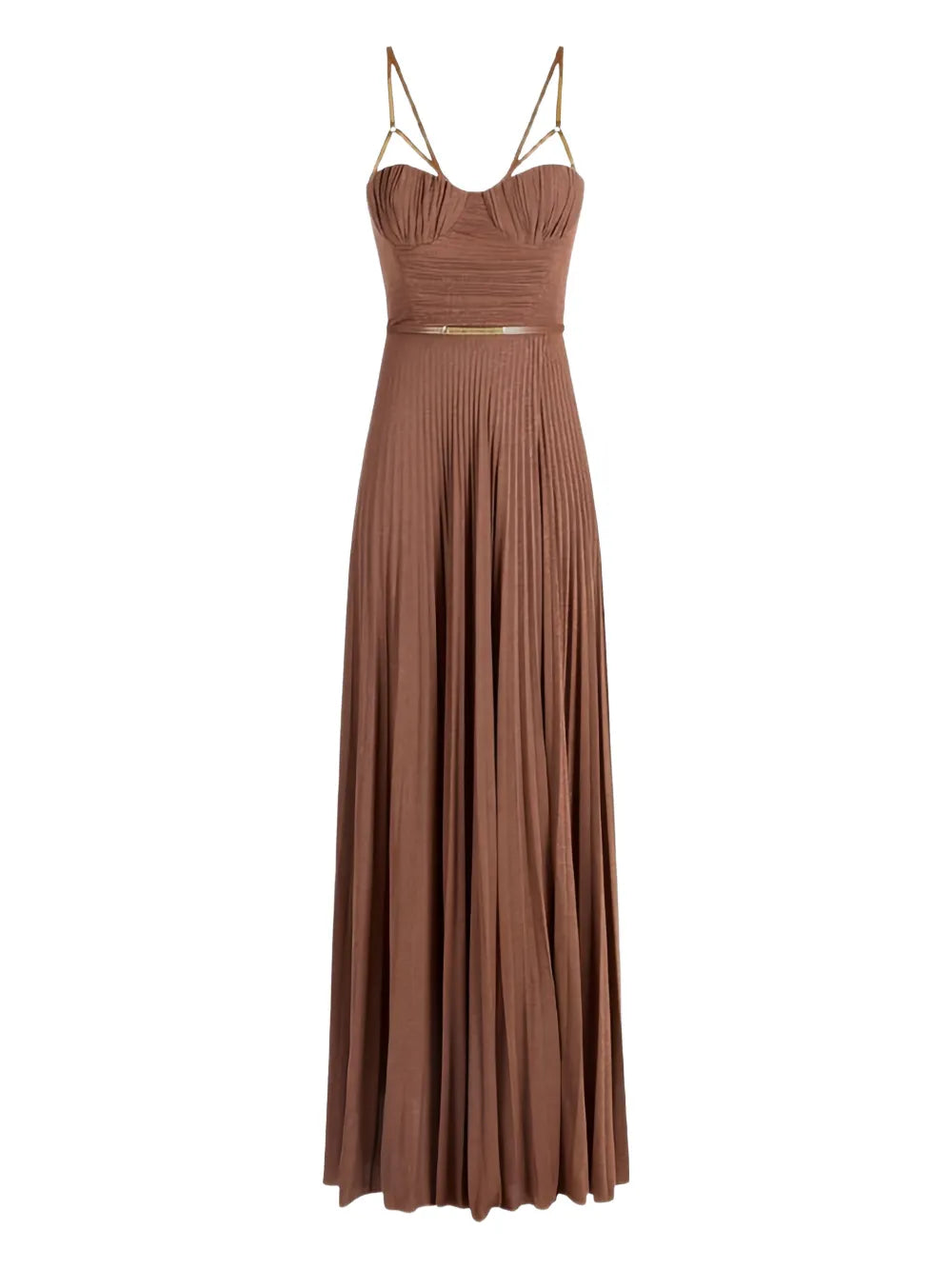 Elisabetta Franchi Sweetheart Neckline Pleated Gown