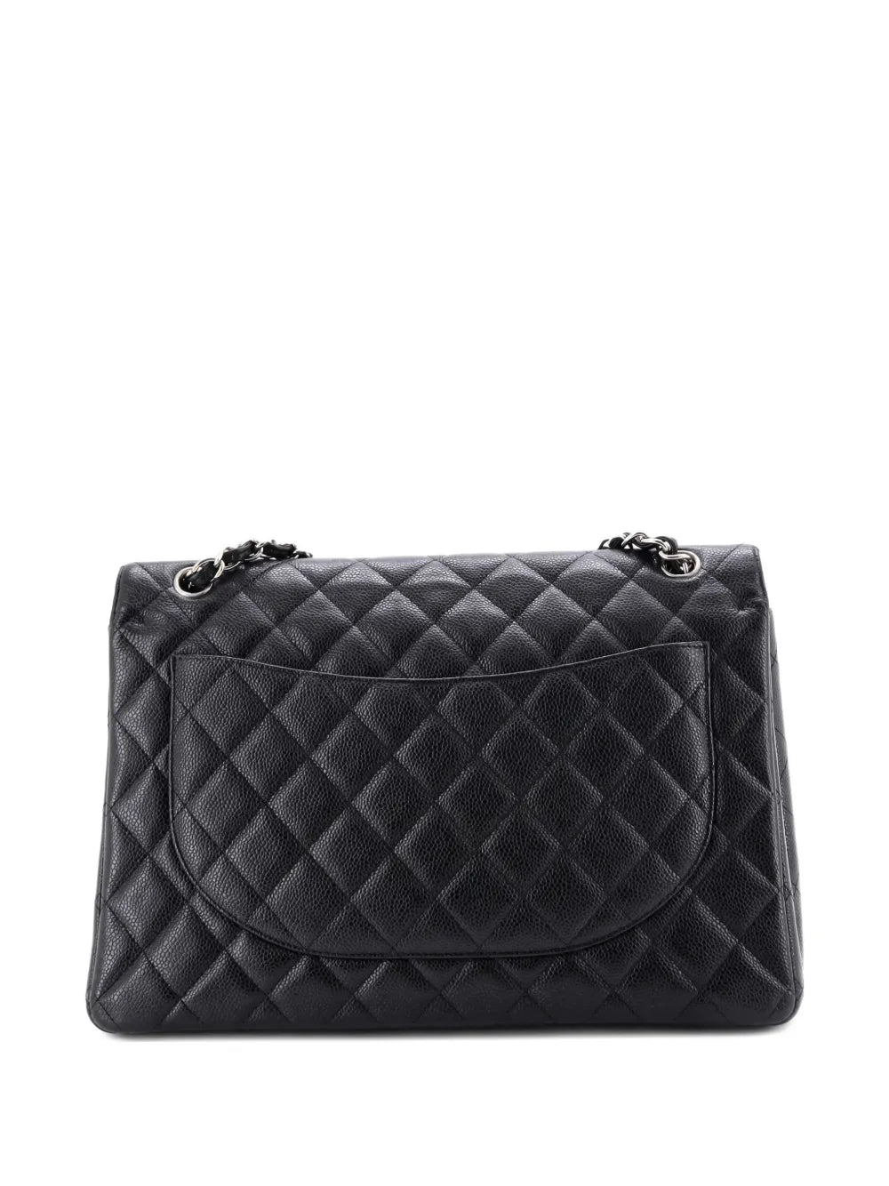 Chanel Pre Owned Classic Double Flap Bag Quilted Caviar Maxi Shoulder Bag