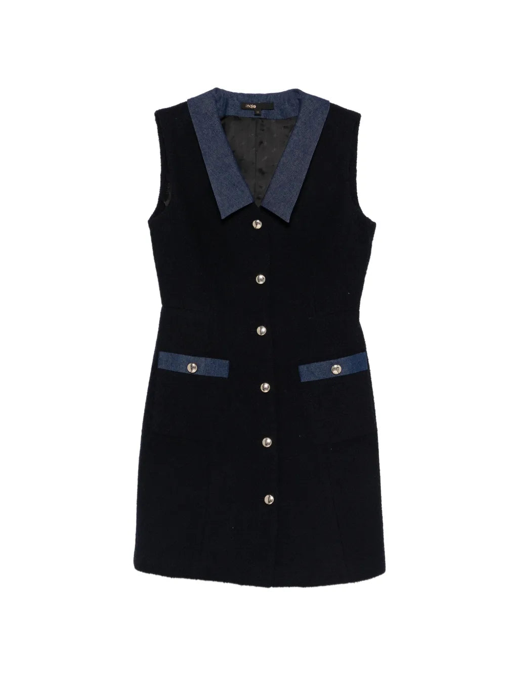 Maje Patch Pocket Button Mini Dress