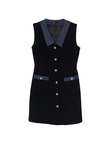 Maje Patch Pocket Button Mini Dress