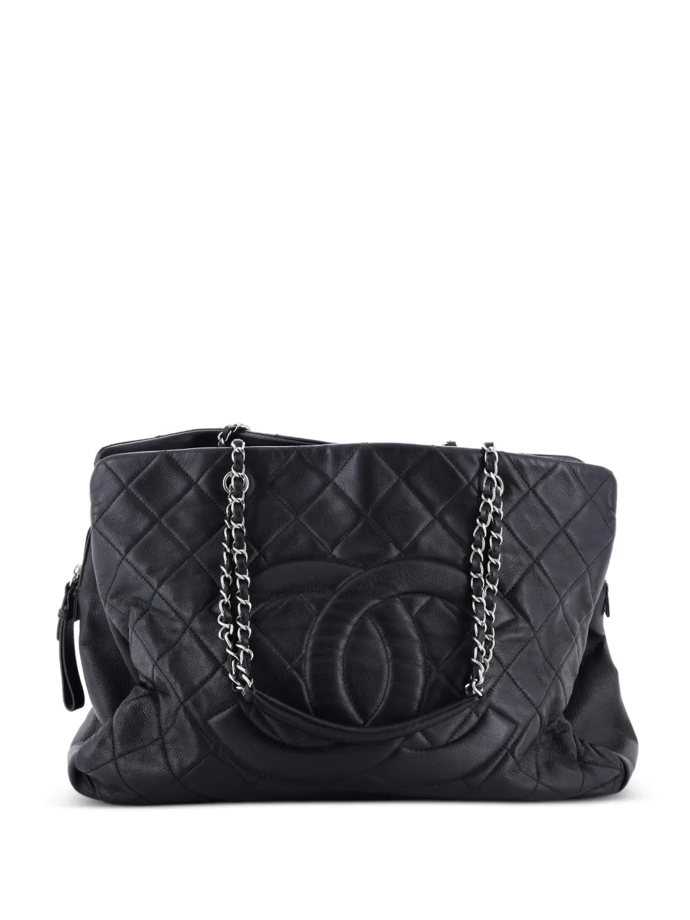 Chanel Pre Owned Timeless Classic Shopping Tote Quilted Caviar Xl Shoulder Bag