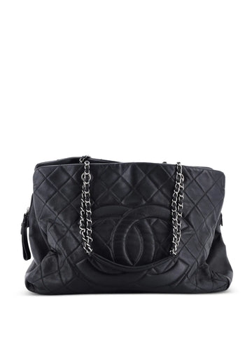 Chanel Pre Owned Timeless Classic Shopping Tote Quilted Caviar Xl Shoulder Bag