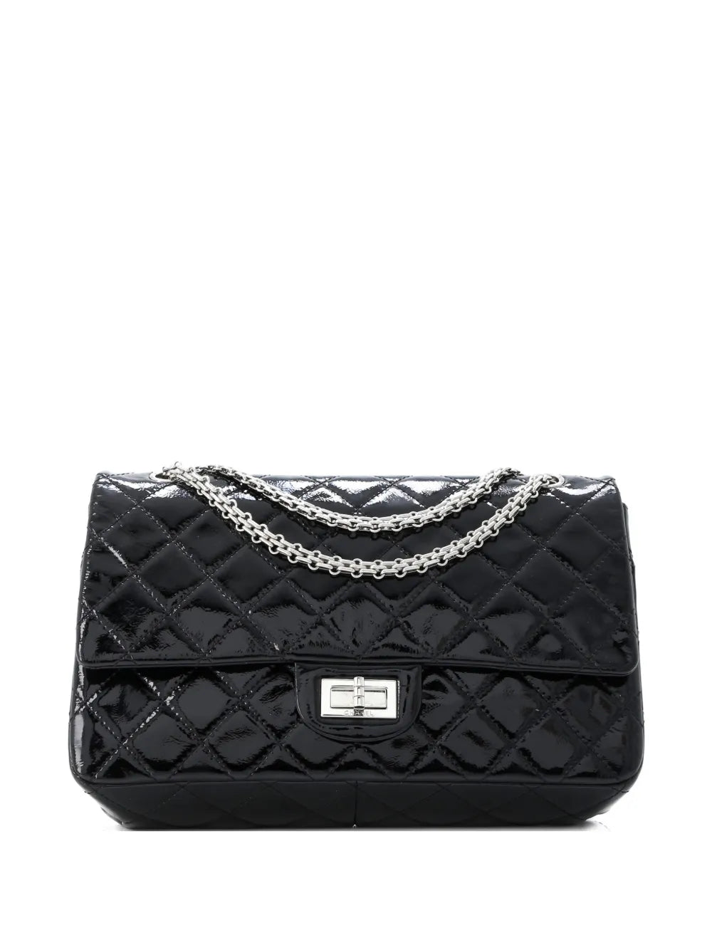 Chanel Pre Owned Reissue 255 Flap Bag Quilted Crinkled Patent 227 Shoulder Bag