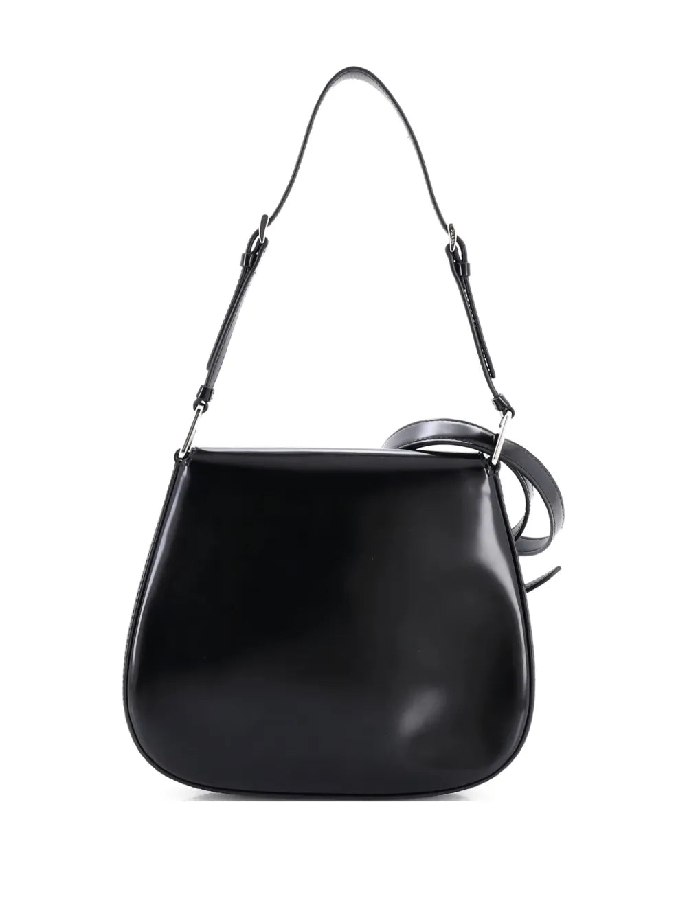 Prada Pre Owned Cleo Flap Shoulder Bag Spazzolato Leather Small Hobo Bag