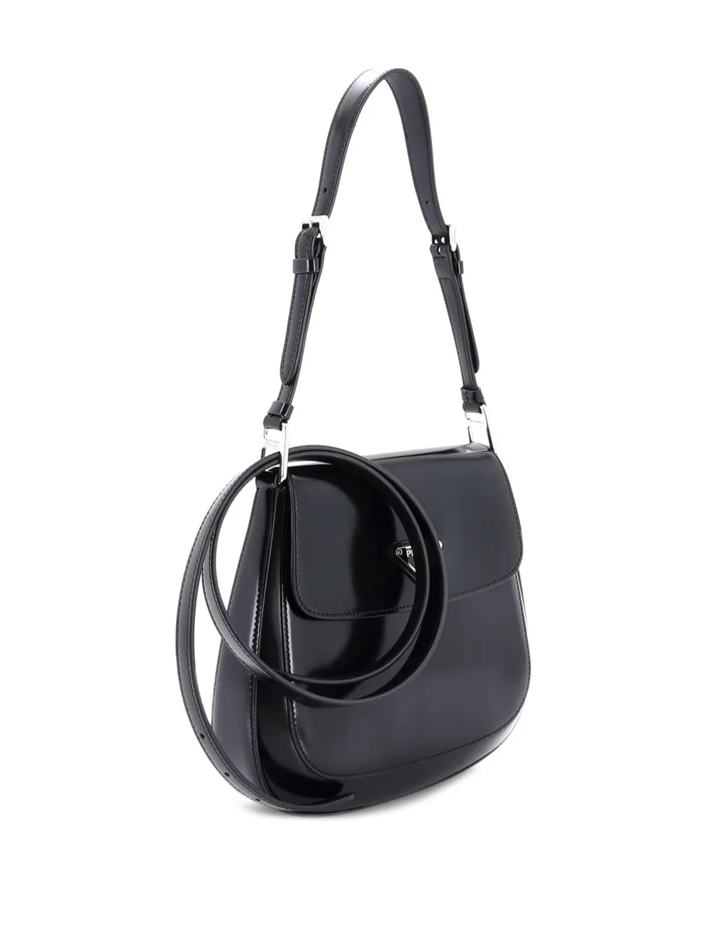 Prada Pre Owned Cleo Flap Shoulder Bag Spazzolato Leather Small Hobo Bag