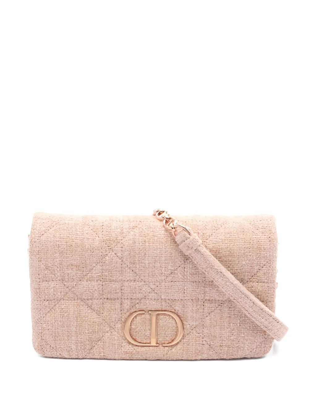 Christian Dior Pre Owned 2010S Caro Chain Tweed Shoulder Bag