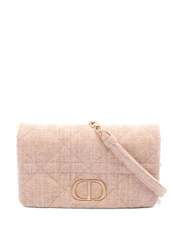 Christian Dior Pre Owned 2010S Caro Chain Tweed Shoulder Bag