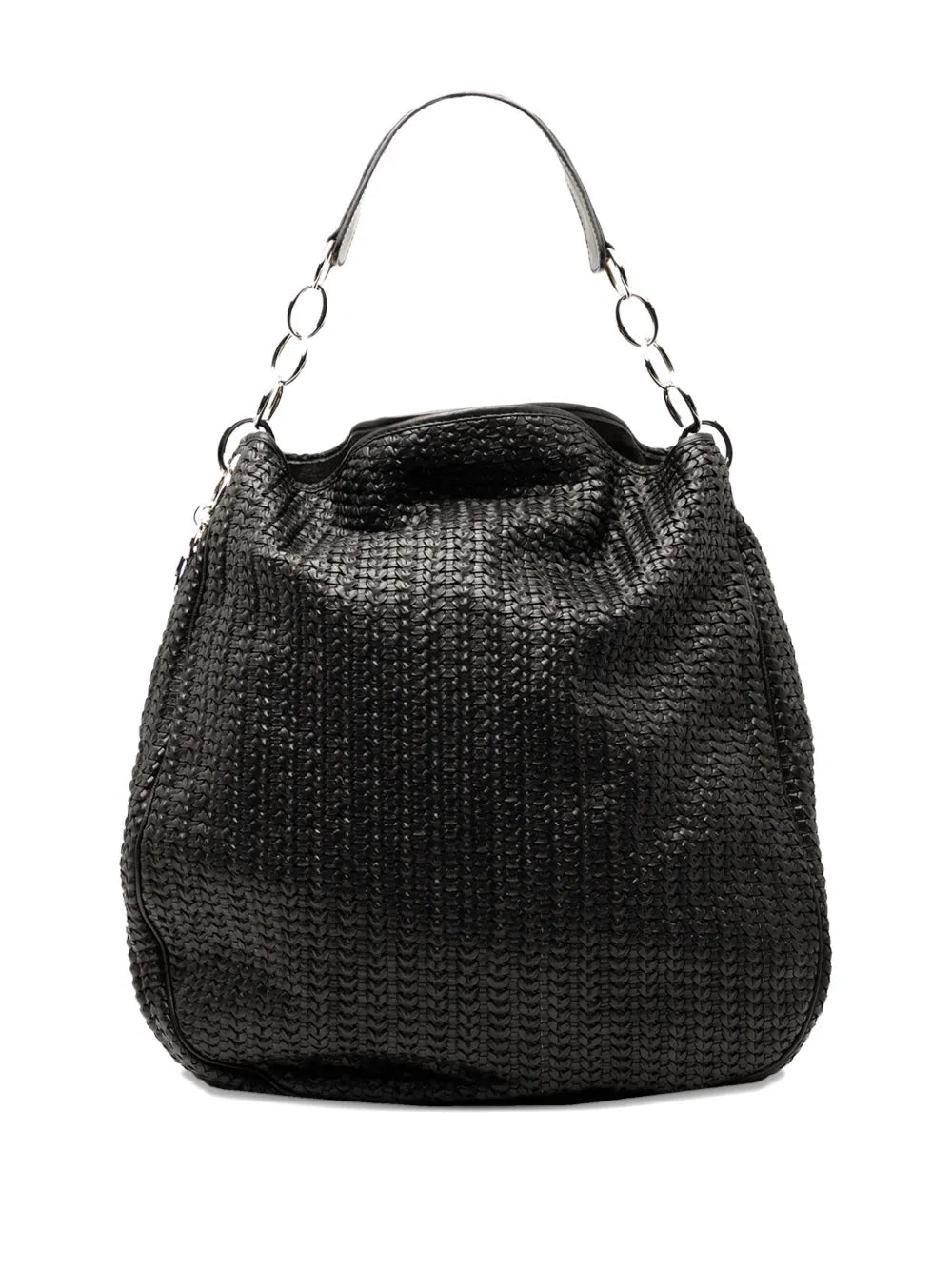 Christian Dior Pre Owned 2007 Woven Lambskin Soft Lady Dior Hobo Bag