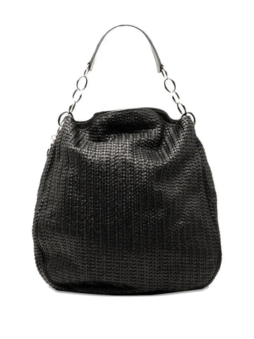 Christian Dior Pre Owned 2007 Woven Lambskin Soft Lady Dior Hobo Bag