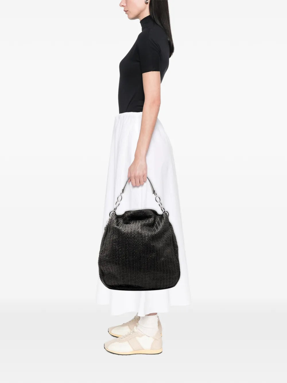 Christian Dior Pre Owned 2007 Woven Lambskin Soft Lady Dior Hobo Bag