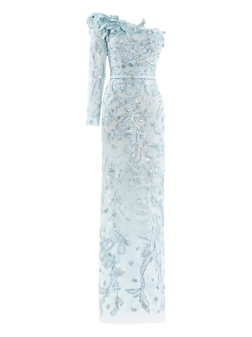 Saiid Kobeisy One Shoulder Embroidered Maxi Dress