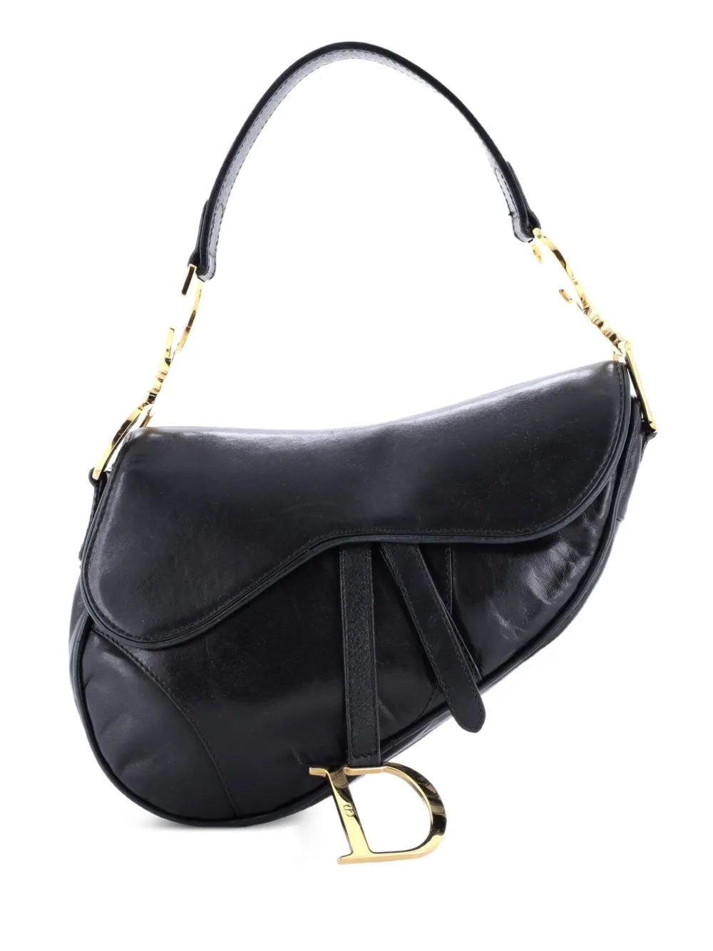 Christian Dior Pre Owned Vintage Saddle Bag Leather Medium Shoulder Bag